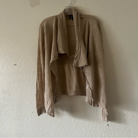 Cynthia Rowley Linen Open Front Cardigan Lightweight Draped Front S Lagenlook - Picture 1 of 10
